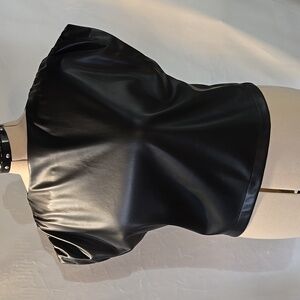 Evereve Black Faux Leather Top